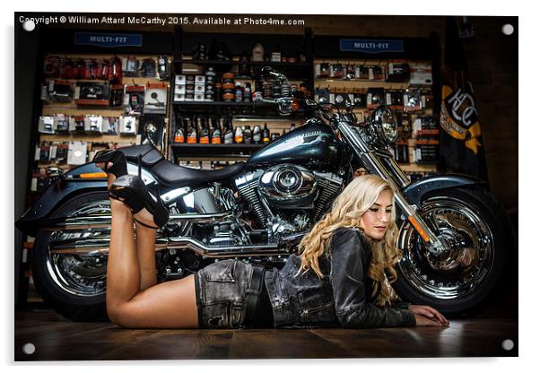 Harley Girl  Acrylic by William AttardMcCarthy