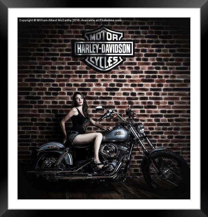 Harley Girl  Framed Mounted Print by William AttardMcCarthy
