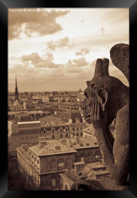  A Gargoyle of Notre Dame, Paris Framed Print by Julian Bound