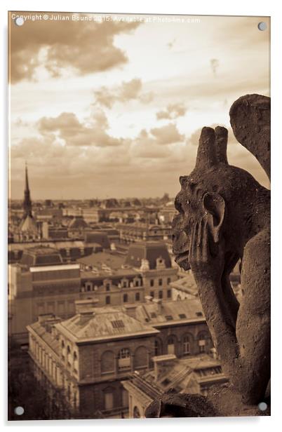  A Gargoyle of Notre Dame, Paris Acrylic by Julian Bound
