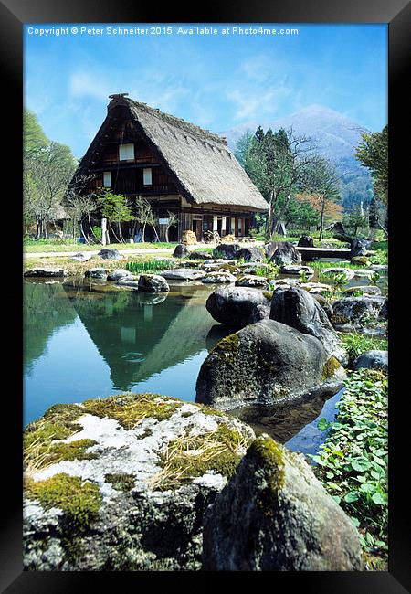  Traditional house, Shirakawa-go, Japan Framed Print by Peter Schneiter