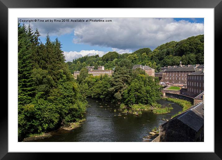   New Lanark, Scotland Framed Mounted Print by Fine art by Rina