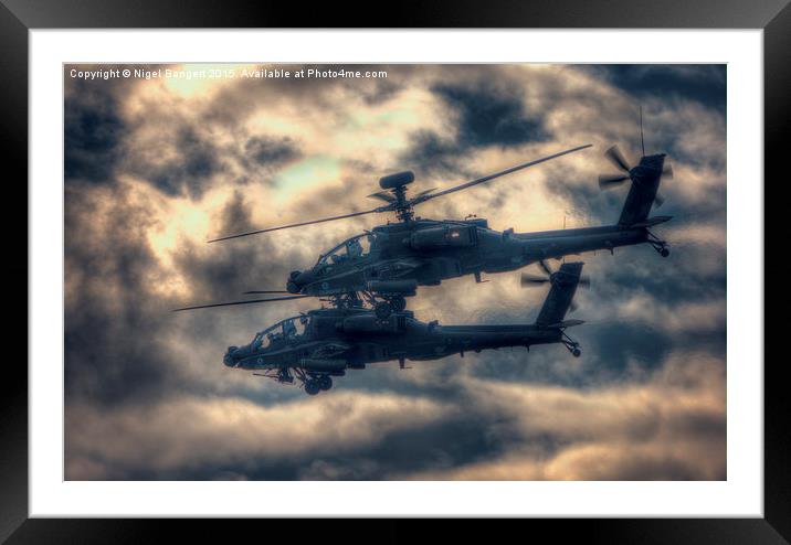  AH-64 Apaches Framed Mounted Print by Nigel Bangert