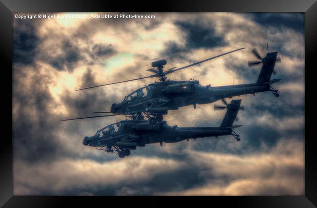  AH-64 Apaches Framed Print by Nigel Bangert