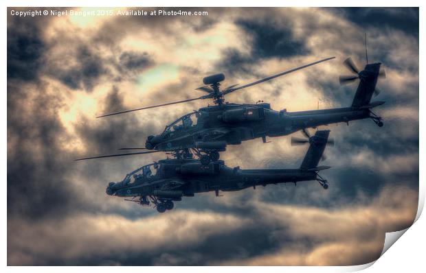  AH-64 Apaches Print by Nigel Bangert
