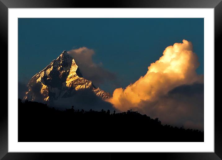  Fishtail Mountain, Pokhara, Nepal Framed Mounted Print by Julian Bound