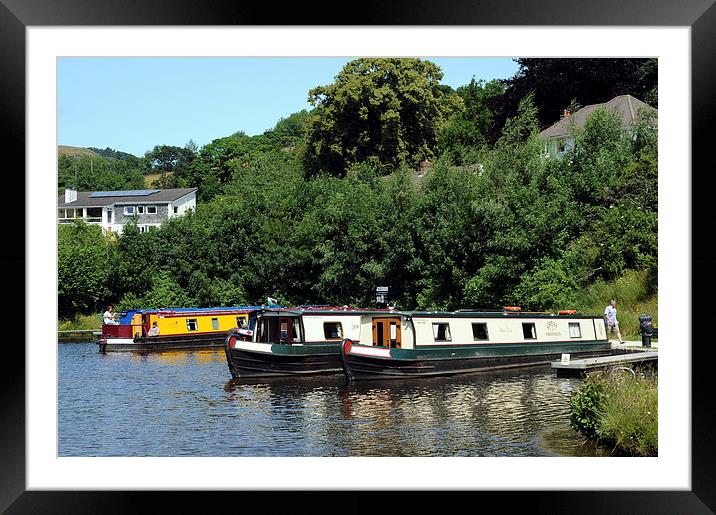  Narrow Boats On The Llangollen Canal Framed Mounted Print by Harvey Hudson