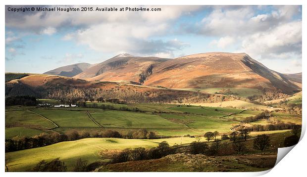  Lonscale Fell & Skiddaw Little Man Print by Michael Houghton