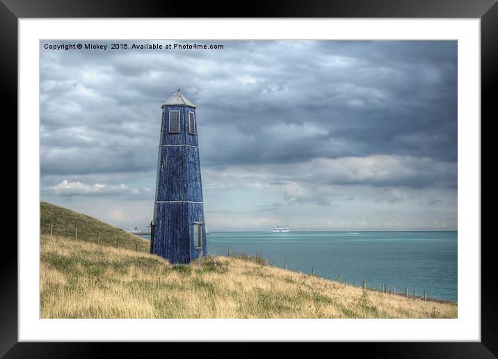 The Blue Lighthouse Framed Mounted Print by rawshutterbug 