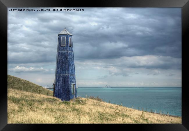The Blue Lighthouse Framed Print by rawshutterbug 