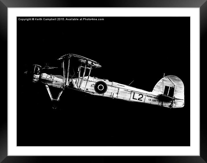 Fairey Swordfish LS326 - mono version Framed Mounted Print by Keith Campbell