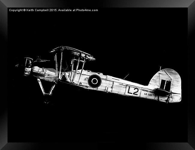 Fairey Swordfish LS326 - mono version Framed Print by Keith Campbell