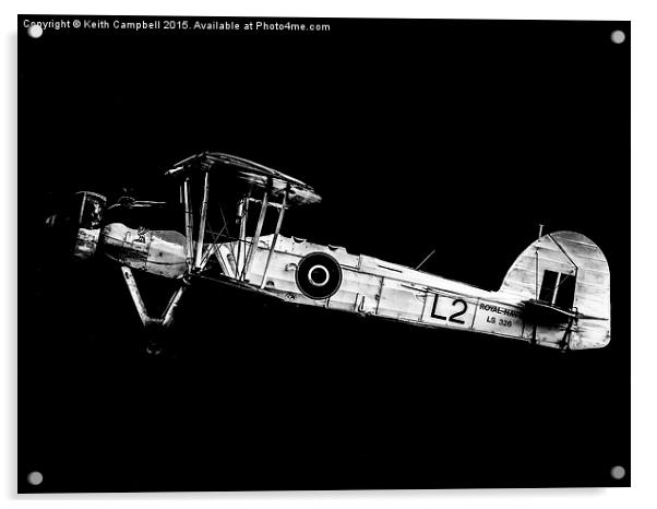 Fairey Swordfish LS326 - mono version Acrylic by Keith Campbell