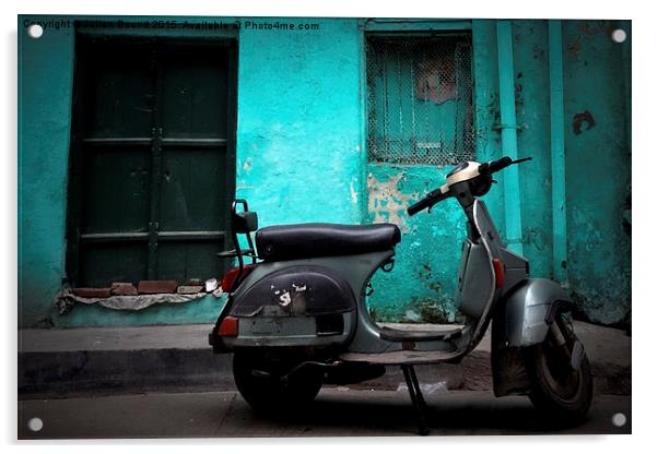 Vespa scooter of Amritsar, Punjab, India Acrylic by Julian Bound