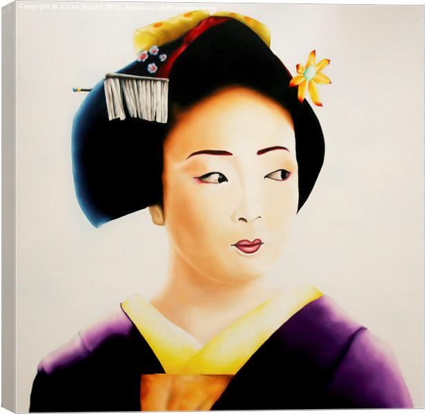  Japanese Geisha oil painting Canvas Print by Julian Bound