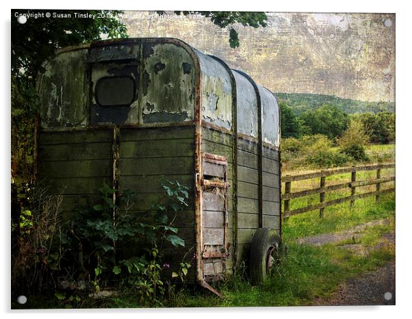 Neglected horse box Acrylic by Susan Tinsley