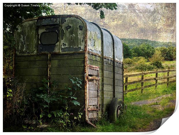 Neglected horse box Print by Susan Tinsley