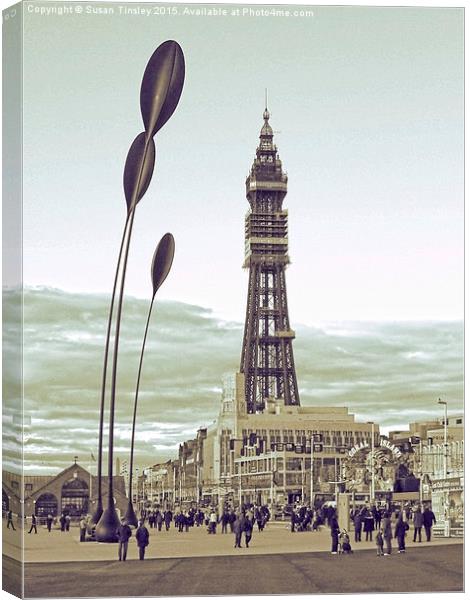Vintage Blackpool Canvas Print by Susan Tinsley