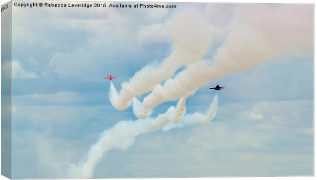  Red Arrows Display  Canvas Print by Rebecca Leveridge