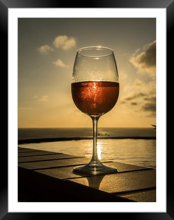 Glass of Rose wine Framed Mounted Print by Gail Johnson