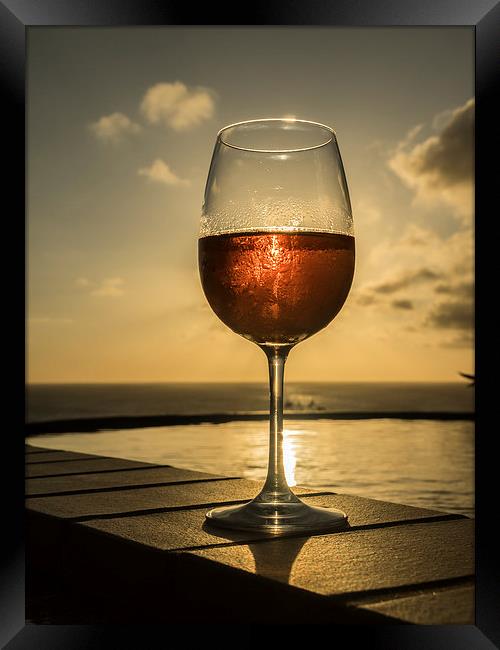 Glass of Rose wine Framed Print by Gail Johnson