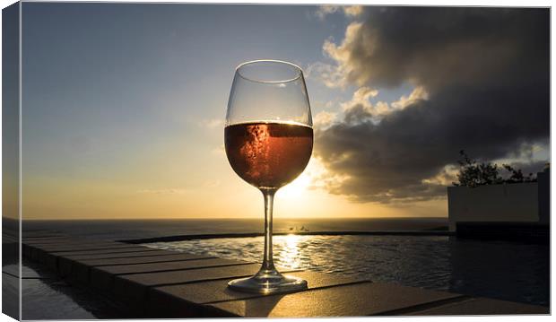 Glass of Rose wine Canvas Print by Gail Johnson
