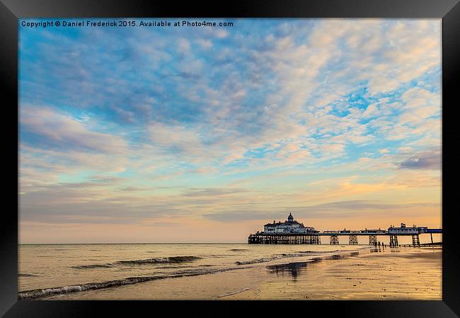  Eastbourne Pier Sunset Framed Print by Daniel Frederick