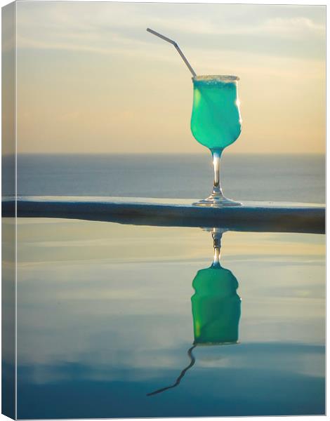 Blue Curacao Drink Canvas Print by Gail Johnson