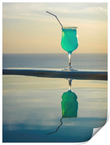 Blue Curacao Drink Print by Gail Johnson