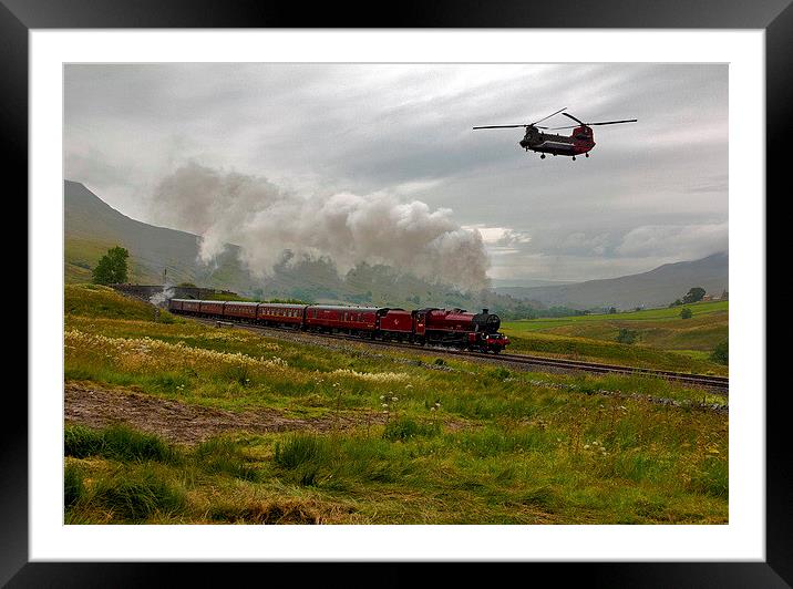 Chinook & Steam Framed Mounted Print by Colin irwin