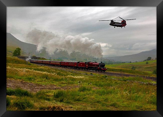 Chinook & Steam Framed Print by Colin irwin
