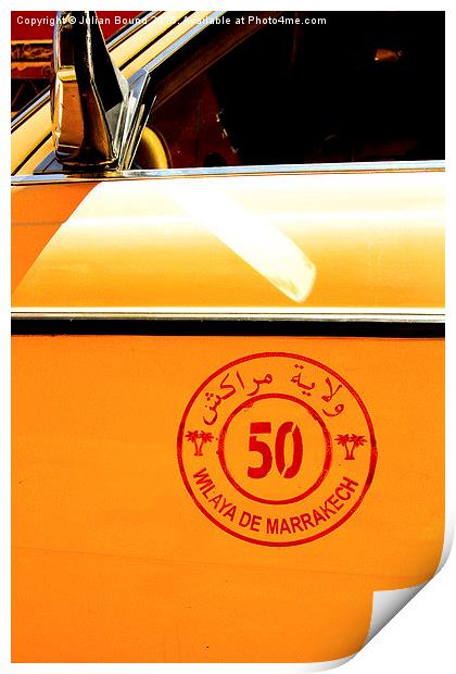 Morrocco Taxi Cab Print by Julian Bound