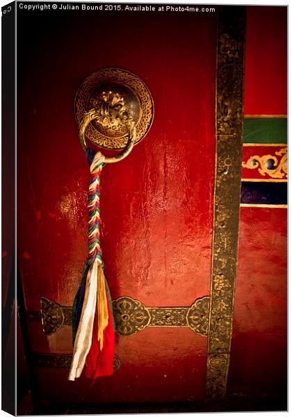 Tashilompu Monastery Door, Shigaste, Tibet  Canvas Print by Julian Bound