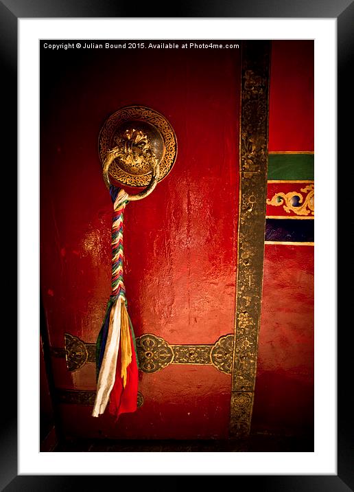 Tashilompu Monastery Door, Shigaste, Tibet  Framed Mounted Print by Julian Bound