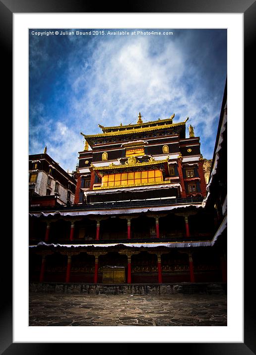Tashilompu Monastery Courtyard, Shigaste, Tibet  Framed Mounted Print by Julian Bound