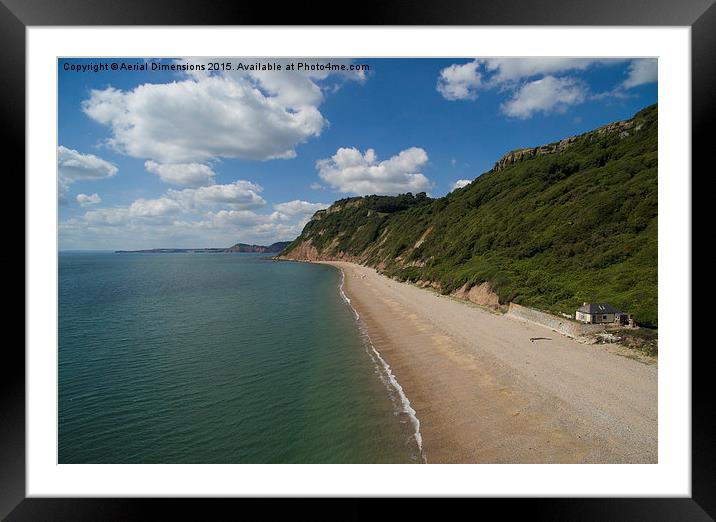  Weston Mouth Beach near Sidmouth Framed Mounted Print by Aerial Dimensions