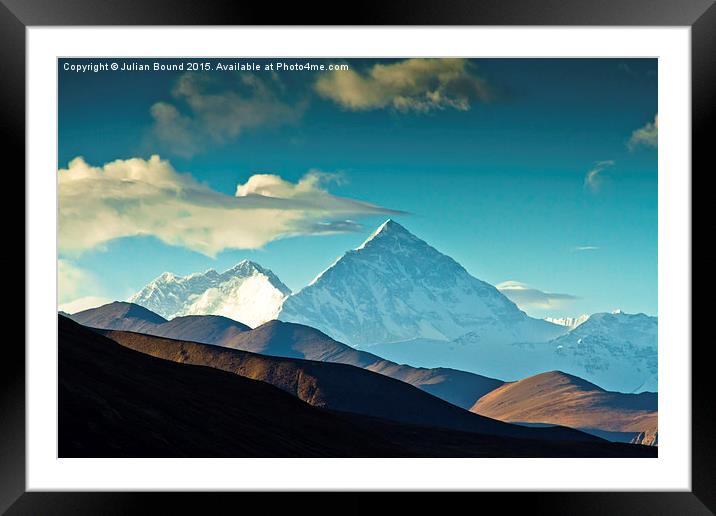 Mount Everest Base Camp, Tibet Framed Mounted Print by Julian Bound