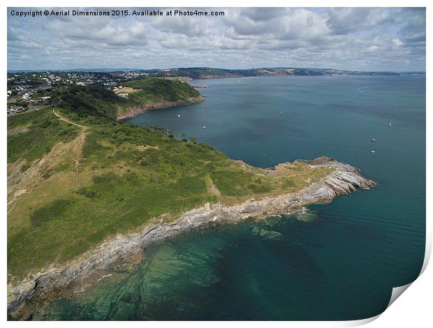   Hope's Nose Babbacombe Print by Aerial Dimensions