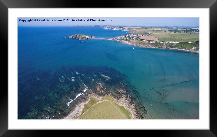   Bantham Beach and Bigbury on sea Framed Mounted Print by Aerial Dimensions