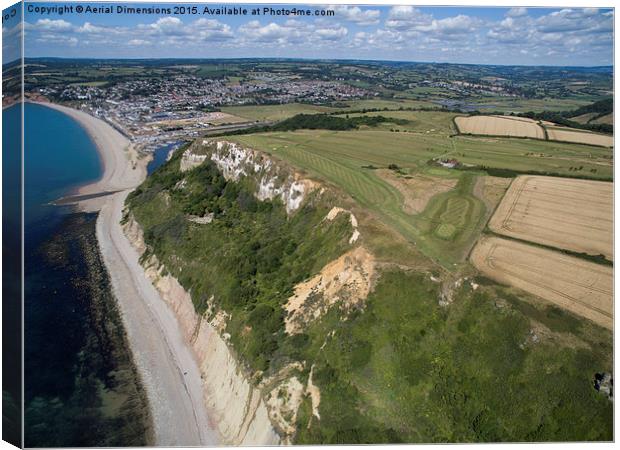   Seaton and Axmouth golf course Canvas Print by Aerial Dimensions