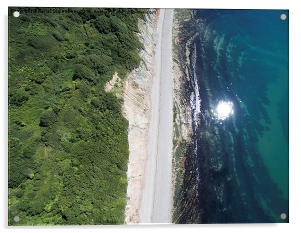  Sea meets cliffs near Seaton Acrylic by Aerial Dimensions