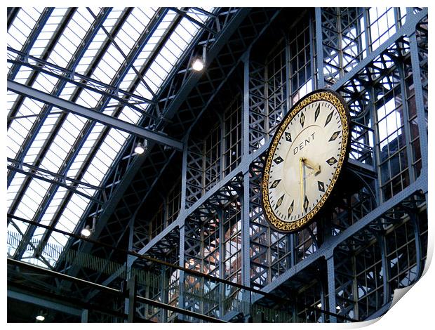 The Clock at St. Pancras Print by val butcher