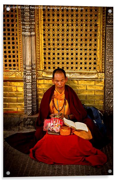  Tibetan Buddhist monk of Kathmandu Acrylic by Julian Bound