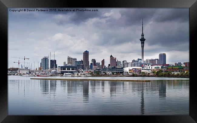  Aukland Harbour panorama Framed Print by David Portwain