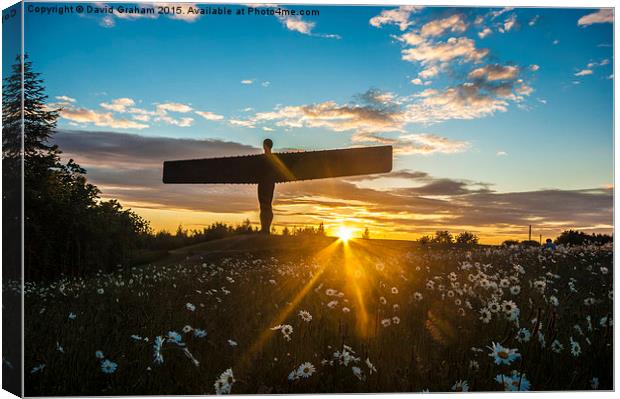 Angel of the North at Sunset Canvas Print by David Graham