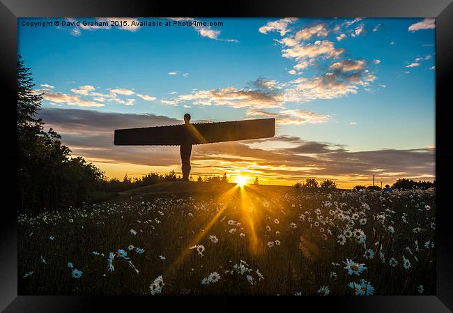 Angel of the North at Sunset Framed Print by David Graham