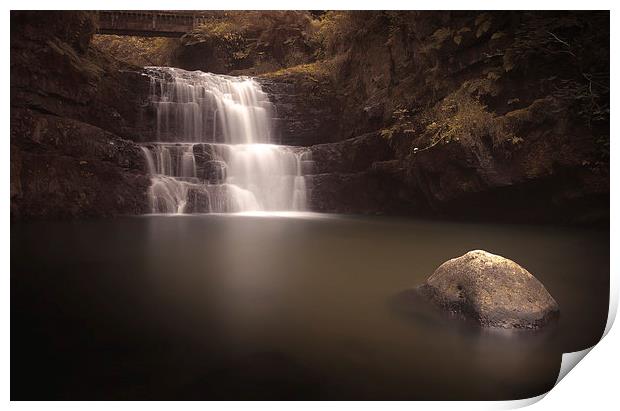  Waterfall country Wales Print by Leighton Collins