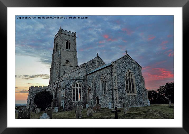  St Mary's Church Happisburgh Framed Mounted Print by Avril Harris