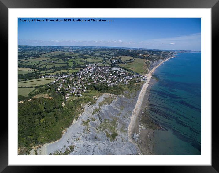   Charmouth Cliff fall Framed Mounted Print by Aerial Dimensions