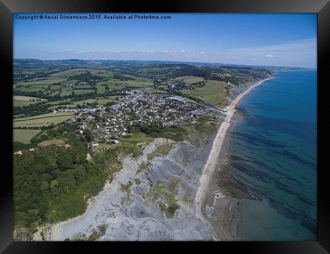   Charmouth Cliff fall Framed Print by Aerial Dimensions